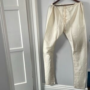 Indian Men's White Drawstring Pants Kurta pajama size L